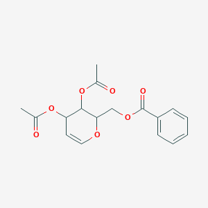 molecular formula C17H18O7 B14785752 (3,4-diacetyloxy-3,4-dihydro-2H-pyran-2-yl)methyl benzoate 