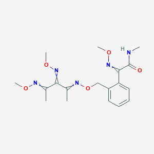 molecular formula C18H25N5O5 B14785775 (E)-2-(Methoxyimino)-2-(2-((3E,5E,6E)-5-(methoxyimino)-4,6-dimethyl-2,8-dioxa-3,7-diazanona-3,6-dien-1-yl)phenyl)-N-methylacetamide 