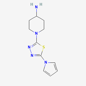 molecular formula C11H15N5S B1478580 1-(5-(1H-pyrrol-1-yl)-1,3,4-thiadiazol-2-yl)piperidin-4-amine CAS No. 2097993-09-2