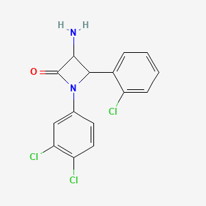 molecular formula C15H11Cl3N2O B14785813 3-Amino-4-(2-chlorophenyl)-1-(3,4-dichlorophenyl)azetidin-2-one 