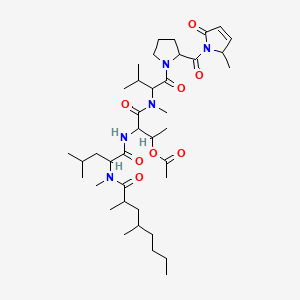 [3-[[2-[2,4-dimethyloctanoyl(methyl)amino]-4-methylpentanoyl]amino]-4-[methyl-[3-methyl-1-[2-(2-methyl-5-oxo-2H-pyrrole-1-carbonyl)pyrrolidin-1-yl]-1-oxobutan-2-yl]amino]-4-oxobutan-2-yl] acetate