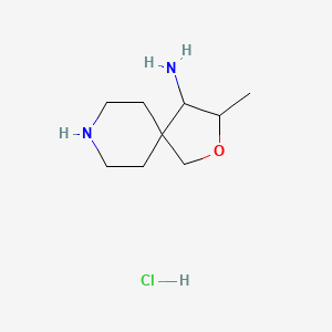 molecular formula C9H19ClN2O B14785843 3-Methyl-2-oxa-8-azaspiro[4.5]decan-4-amine;hydrochloride 