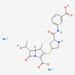 Disodium;3-[5-[(3-carboxyphenyl)carbamoyl]pyrrolidin-3-yl]sulfanyl-6-(1-hydroxyethyl)-4-methyl-7-oxo-1-azabicyclo[3.2.0]hept-2-ene-2-carboxylate