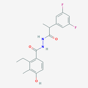 molecular formula C19H20F2N2O3 B14785889 N'-[2-(3,5-difluorophenyl)propanoyl]-2-ethyl-4-hydroxy-3-methylbenzohydrazide 