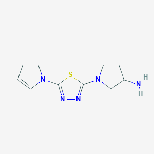 molecular formula C10H13N5S B1478592 1-(5-(1H-pyrrol-1-yl)-1,3,4-thiadiazol-2-yl)pyrrolidin-3-amine CAS No. 2098052-38-9