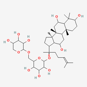 2-[(2S)-6-methyl-2-[(8R,10R,14R)-3,6,12-trihydroxy-4,4,8,10,14-pentamethyl-2,3,5,6,7,9,11,12,13,15,16,17-dodecahydro-1H-cyclopenta[a]phenanthren-17-yl]hept-5-en-2-yl]oxy-6-[(3,4,5-trihydroxyoxan-2-yl)oxymethyl]oxane-3,4,5-triol