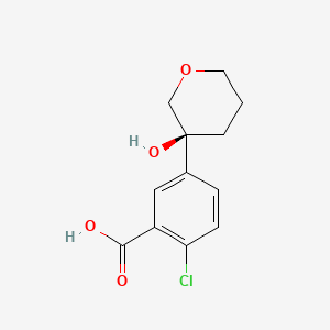 2-Chloro-5-[(3S)-3-hydroxytetrahydropyran-3-yl]benzoic acid