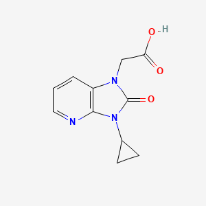 molecular formula C11H11N3O3 B1478612 2-(3-cyclopropyl-2-oxo-2,3-dihydro-1H-imidazo[4,5-b]pyridin-1-yl)acetic acid CAS No. 2098097-04-0