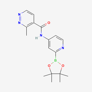 molecular formula C17H21BN4O3 B14786304 3-methyl-N-[2-(4,4,5,5-tetramethyl-1,3,2-dioxaborolan-2-yl)pyridin-4-yl]pyridazine-4-carboxamide 