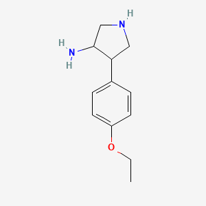 molecular formula C12H18N2O B1478636 4-(4-乙氧基苯基)吡咯烷-3-胺 CAS No. 2098029-83-3