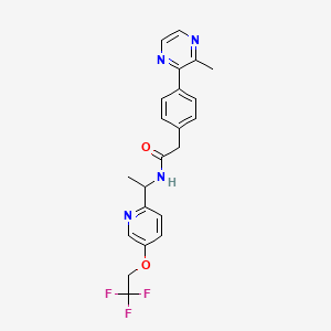 2-[4-(3-methylpyrazin-2-yl)phenyl]-N-[1-[5-(2,2,2-trifluoroethoxy)pyridin-2-yl]ethyl]acetamide