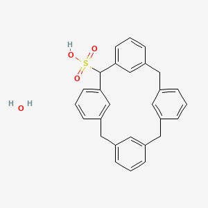 Pentacyclo[19.3.1.1^{3,7}.1^{9,13}.1^{15,19}]octacosa-1(25),3,5,7(28),9(27),10,12,15(26),16,18,21,23-dodecaene-2-sulfonic acid hydrate