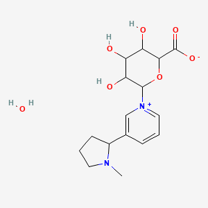 3,4,5-Trihydroxy-6-[3-(1-methylpyrrolidin-2-yl)pyridin-1-ium-1-yl]oxane-2-carboxylate;hydrate