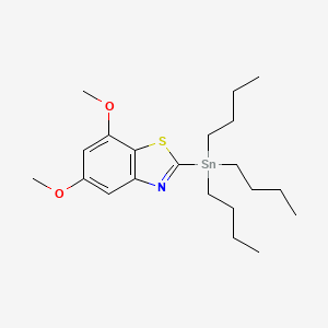 molecular formula C21H35NO2SSn B14786455 5,7-Dimethoxy-2-(tributylstannyl)benzo[d]thiazole 