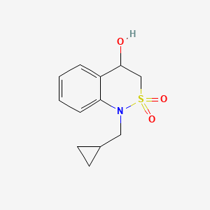 molecular formula C12H15NO3S B1478650 1-(cyclopropylmethyl)-4-hydroxy-3,4-dihydro-1H-benzo[c][1,2]thiazine 2,2-dioxide CAS No. 2098080-30-7