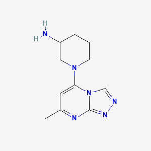 molecular formula C11H16N6 B1478654 1-(7-Methyl-[1,2,4]triazolo[4,3-a]pyrimidin-5-yl)piperidin-3-amine CAS No. 2098029-38-8