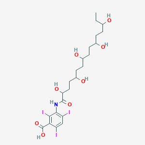 2,4,6-Triiodo-3-(2,5,8,11,14-pentahydroxyhexadecanamido)benzoic acid