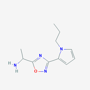 molecular formula C11H16N4O B1478657 1-(3-(1-propyl-1H-pyrrol-2-yl)-1,2,4-oxadiazol-5-yl)ethan-1-amine CAS No. 2097946-12-6