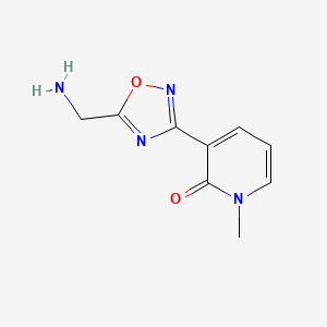 molecular formula C9H10N4O2 B1478658 3-(5-(aminomethyl)-1,2,4-oxadiazol-3-yl)-1-methylpyridin-2(1H)-one CAS No. 2091102-42-8