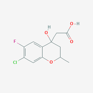 2H-1-Benzopyran-4-acetic acid, 7-chloro-6-fluoro-3,4-dihydro-4-hydroxy-2-methyl-