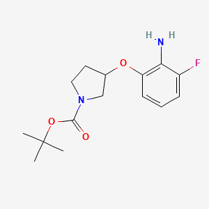 molecular formula C15H21FN2O3 B14786640 Tert-butyl 3-(2-amino-3-fluorophenoxy)pyrrolidine-1-carboxylate 