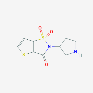 molecular formula C9H10N2O3S2 B1478667 2-(pyrrolidin-3-yl)thieno[2,3-d]isothiazol-3(2H)-one 1,1-dioxide CAS No. 2098121-22-1