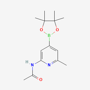 N-[6-methyl-4-(4,4,5,5-tetramethyl-1,3,2-dioxaborolan-2-yl)pyridin-2-yl]acetamide