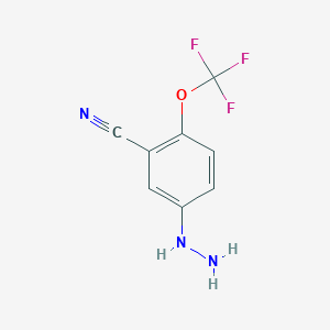 5-Hydrazinyl-2-(trifluoromethoxy)benzonitrile