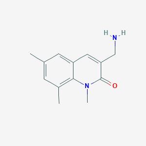 molecular formula C13H16N2O B1478668 3-(aminomethyl)-1,6,8-trimethylquinolin-2(1H)-one CAS No. 2091633-64-4