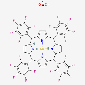 Carbon monoxide;ruthenium(2+);5,10,15,20-tetrakis(2,3,4,5,6-pentafluorophenyl)-1,4,5,10,11,14,15,20,21,23-decahydroporphyrin-22,24-diide