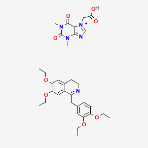 1-[(3,4-diethoxyphenyl)methyl]-6,7-diethoxy-3,4-dihydroisoquinoline;2-(1,3-dimethyl-2,6-dioxo-5H-purin-7-ium-7-yl)acetic acid