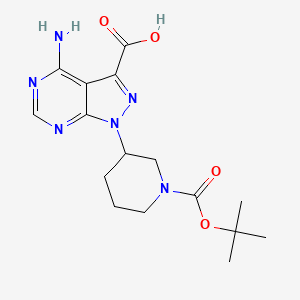 4-amino-1-[(3R)-1-[(tert-butoxy)carbonyl]piperidin-3-yl]-1H-pyrazolo[3,4-d]pyrimidine-3-carboxylic acid