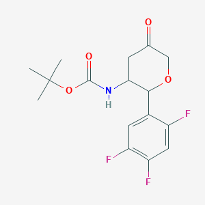 tert-butyl N-[5-oxo-2-(2,4,5-trifluorophenyl)oxan-3-yl]carbamate