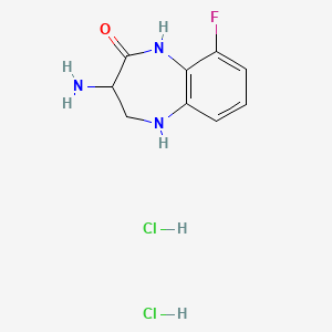 (S)-3-Amino-9-fluoro-4,5-dihydro-1H-benzo[b][1,4]diazepin-2(3H)-one dihydrochloride