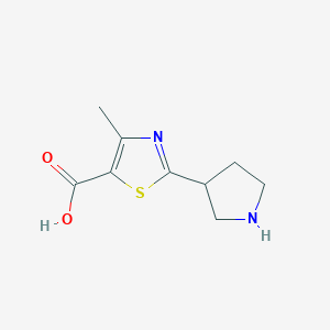 molecular formula C9H12N2O2S B1478695 4-Methyl-2-(pyrrolidin-3-yl)thiazole-5-carboxylic acid CAS No. 2098081-26-4