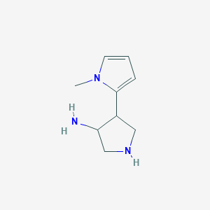 molecular formula C9H15N3 B1478697 4-(1-methyl-1H-pyrrol-2-yl)pyrrolidin-3-amine CAS No. 2098081-51-5