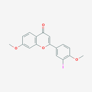 molecular formula C17H13IO4 B14786972 2-(3-Iodo-4-methoxyphenyl)-7-methoxy-4H-1-benzopyran-4-one CAS No. 15837-61-3