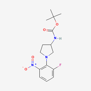 molecular formula C15H20FN3O4 B14786976 tert-butyl N-[1-(2-fluoro-6-nitrophenyl)pyrrolidin-3-yl]carbamate 