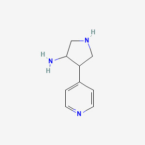 molecular formula C9H13N3 B1478698 4-(Pyridin-4-yl)pyrrolidin-3-amine CAS No. 2098057-67-9