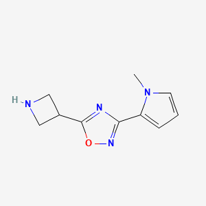 molecular formula C10H12N4O B1478702 5-(azetidin-3-yl)-3-(1-methyl-1H-pyrrol-2-yl)-1,2,4-oxadiazole CAS No. 2097946-17-1
