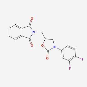 2-[[3-(3-Fluoro-4-iodophenyl)-2-oxo-1,3-oxazolidin-5-yl]methyl]isoindole-1,3-dione