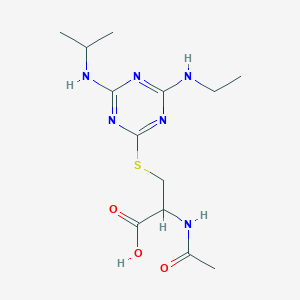 2-Acetamido-3-[[4-(ethylamino)-6-(propan-2-ylamino)-1,3,5-triazin-2-yl]sulfanyl]propanoic acid