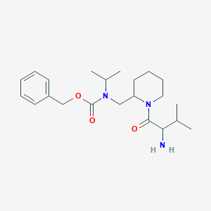 molecular formula C22H35N3O3 B14787092 benzyl N-[[1-(2-amino-3-methylbutanoyl)piperidin-2-yl]methyl]-N-propan-2-ylcarbamate 