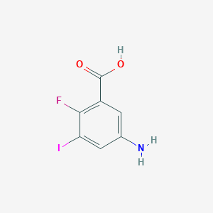 molecular formula C7H5FINO2 B14787122 5-Amino-2-fluoro-3-iodobenzoic acid 