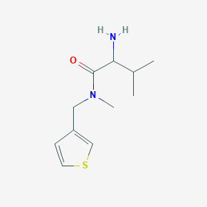 molecular formula C11H18N2OS B14787123 2-amino-N,3-dimethyl-N-(thiophen-3-ylmethyl)butanamide 