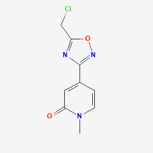 molecular formula C9H8ClN3O2 B1478713 4-(5-(chloromethyl)-1,2,4-oxadiazol-3-yl)-1-methylpyridin-2(1H)-one CAS No. 2092474-24-1