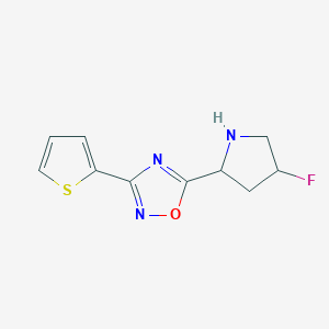 molecular formula C10H10FN3OS B1478714 5-(4-Fluoropyrrolidin-2-yl)-3-(thiophen-2-yl)-1,2,4-oxadiazole CAS No. 2098098-00-9