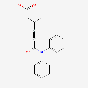 molecular formula C19H16NO3- B14787148 (R)-5-(diphenylamino)-5-oxopent-3-yn-2-ylacetate 