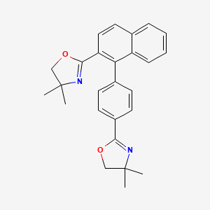 molecular formula C26H26N2O2 B14787278 2-[4-[2-(4,4-dimethyl-5H-1,3-oxazol-2-yl)naphthalen-1-yl]phenyl]-4,4-dimethyl-5H-1,3-oxazole 