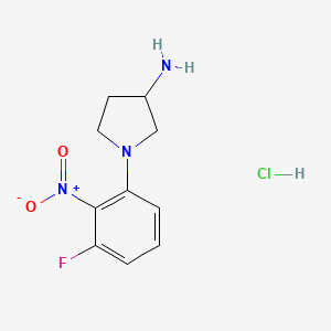 1-(3-Fluoro-2-nitrophenyl)pyrrolidin-3-amine;hydrochloride